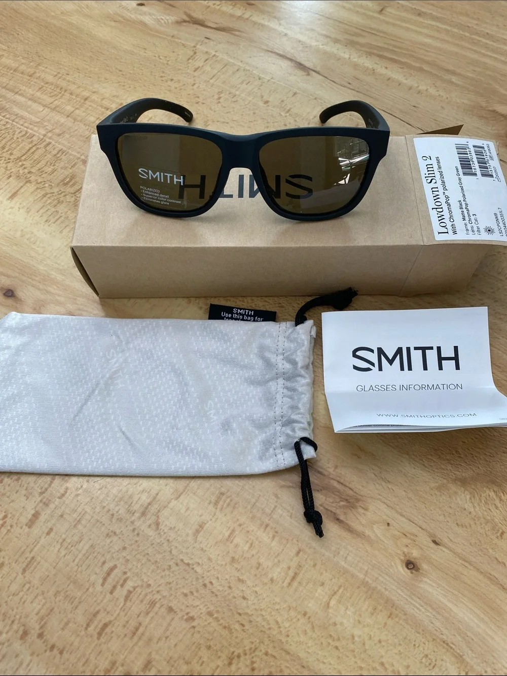 Smith Optics Black Frame Sunglasses polarized gray green